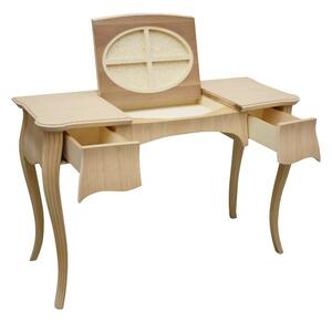 Toeletta in legno 2 cassetti grezzo l.120 p.50 h.80 (059)
