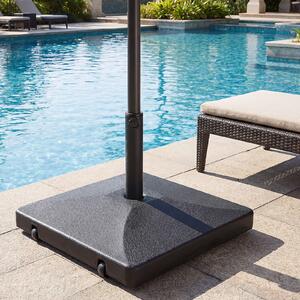 Costway Base per ombrellone riempibile con sabbia e acqua in hdpe, Supporto quadrato con ruote e maniglia per ombrellone