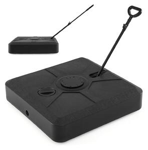 Costway Base ombrellone da giardino 87l con 110 kg di acqua o 130 kg di sabbia, Supporto pesante con rotelle e maniglia retrattile