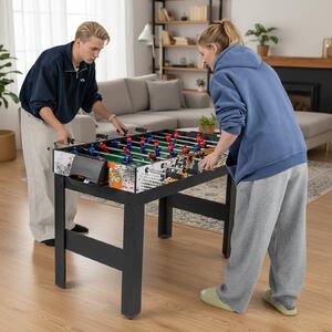 Costway Set da tavolo da gioco combo 14-in-1 con hockey biliardo ping pong bowling, Kit di combinazione basket e calcetto Nero