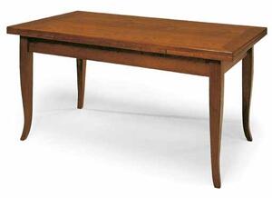Tavolo rettangolare allungabile legno classico noce arte povera 100 x 70 (13 sciabola)