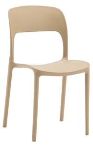 Set 4 sedie in polipropilene beige impilabile
