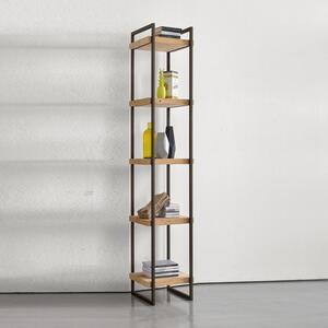 Libreria 7 Ripiani HomCom Stile Industriale - Nero, 83x34x180 Cm - Per Sala, Camera E Ufficio