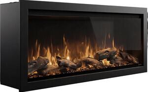Klover Camino Elettrico da Parete Caminetto a Incasso 110x25x48H cm con Wi-Fi Timer e Telecomando - EMN110 E-MOTION 110
