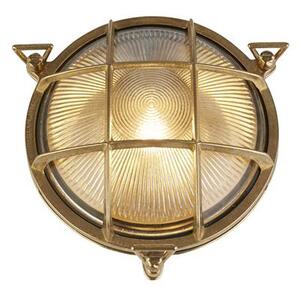 Applique Da Esterno Vintage - Decò Paratia Ottone Vetro 1 Luce E27