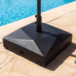 Costway Base ombrellone da giardino 40 l compatibile con palo da 38 e 48 mm, Supporto pesante con rotelle bloccabili e maniglia