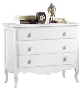 Como' 3 cassetti classico sagomato bianco 107x52x89 (1305)