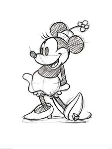 Stampe d'arte Minnie Mouse - Sketched - Single, (60 x 80 cm)