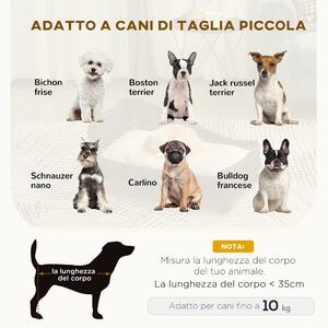 PawHut Cuccia per Animali Domestici Chaise Longue in Vimini Nero con Cuscino in Pile Bianco 69x42x33cm