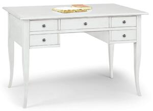 Scrivania arte povera 5 cassetti legno bianco 105x56x81 (1110)