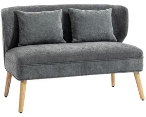 DecHome Divano 2 Posti Moderno in Ciniglia Dimensioni 117x65x78.5 cm colore Grigio