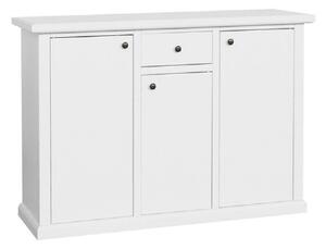 Madia credenza in legno 3 porte bianco opaco l.120 p.40 h.88 (1391)