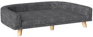 AllMyPets Divano per Cani di Taglia Grande con Cuscino Sfoderabile in Poliestere e Legno 98x67x25 cm colore Grigio Scuro