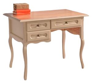 Scrivania 3 cassetti legno bicolore tortora 100x60x79