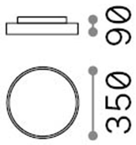 Plafoniera Moderna Halo Alluminio Bianco Led 26W 3000K Luce Calda