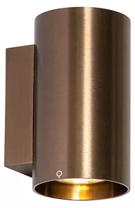 Lampada da parete smart bronzo scuro rotonda 2 luci incl. 2 Wifi GU10 50mm - Sandy