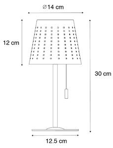 Lampada da tavolo per esterni verde con LED dimmerabile in 3 fasi, ricaricabile e solare - Ferre