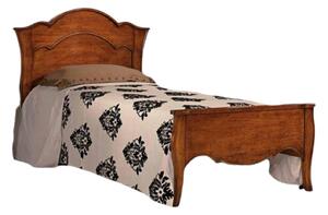 Letto singolo interamente in legno di pioppo tinta noce 122x211x113