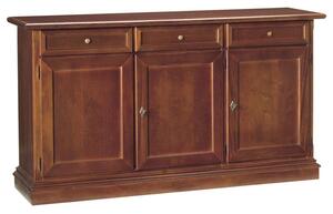 Madia credenza arte povera in legno 3 porte tinta noce 156x42x85 (382)