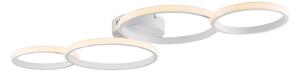 Plafoniera Moderna Hobart Plastica Bianco Led 40W Dimmerabile 3000-4000-6000K