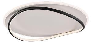 Plafoniera Moderna Cairns Plastica Nero Bianco Led 30W Dimmerabile