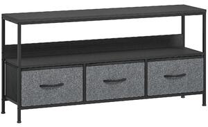 DecHome Mobile TV Moderno 3 Cassetti 1 Vano a Giorno Dimensioni 120x29x56 cm colore Nero