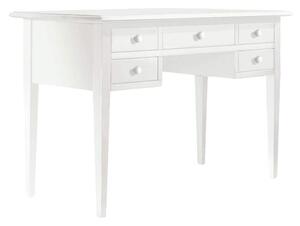 Scrivania 5 cassetti in legno arte povera bianco 105x56x81 (1021)