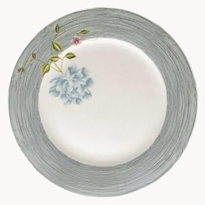 Set di 4 piatti piani in porcellana Midnight Pinstripe