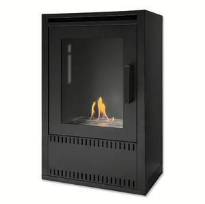 Camino a Bioetanolo da Terra Asia 50x30x80 cm Potenza 3 kW Struttura in Acciaio Nero