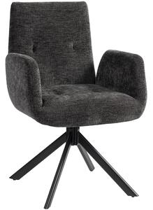 DecHome Poltrona Moderna in Tessuto Effetto Lino Dimensioni 60x61x88 cm colore Nero