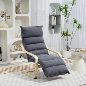 DecHome Poltrona Stile Scandinavo in Velluto Dimensioni 67x114x105 cm colore Grigio Scuro