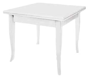 Tavolo classico in legno libro shabby bianco 80x80x80 (746)