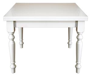 Tavolo quadrato allungabile legno bianco gamba tornita 80x80 90x90 100x100