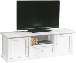 Porta tv bianco in legno arte povera 160x46x56 (1003)
