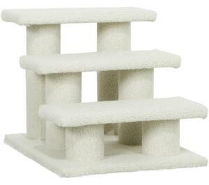 AllMyPets Scaletta per Cani e Gatti a 3 Gradini con Rivestimento in Peluche 45x35x34 cm colore Beige