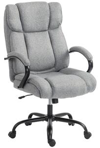 Icon Space Sedia da Ufficio Ergonomica Girevole Portata 220kg Altezza Regolabile in Tessuto Effetto Lino colore Grigio Chiaro