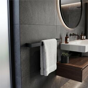 Porta Salviette CM 60 LAPIANA Dimensioni 60x7xh3,5 cm in verniciato nero opaco Garanzia di durata made In Italy