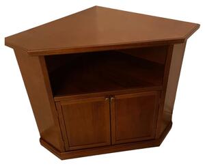Porta tv in legno arte povera ad angolo tinta noce 72x63xh80 (376)