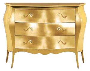 Comò bombato 3 cassetti 100*42*85 oro (1251)
