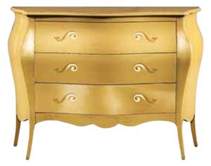 Comò 3 cassetti bombato 116x45x85xoro (1311)