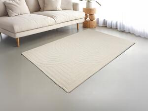 Tappeto 100% lana lavorato a mano - 160 x 230 cm - Bianco crema - 2000 g/mq - LUZAN