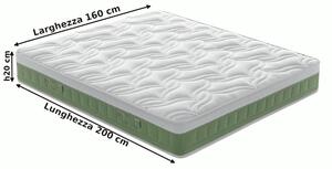 Materasso Matrimoniale IRIS in ACQUAPUR A BASE DI ACQUA dotato di fascia 3 D dimensioni 160x200x h 20 cm ipoallergenico anatomico antiacaro