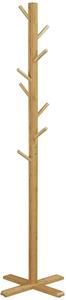 HOMCOM Appendi Abiti da Terra in Legno di bambù con 8 Ganci e Base a X, 49.5x 49.5x 178cm, Naturale