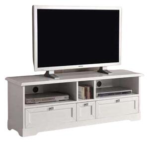 Porta tv 3 cassetti in legno arte povera bianco opacol.139 p.40 h.51