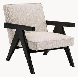 Poltrona in bouclé/legno Greta