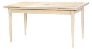 Tavolo 160x85 laccato avorio pennellato con decori