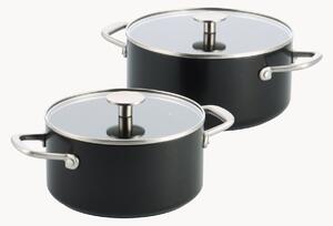 Set di pentole con rivestimento antiaderente e coperchi in alluminio forgiato Advanced, set da 4