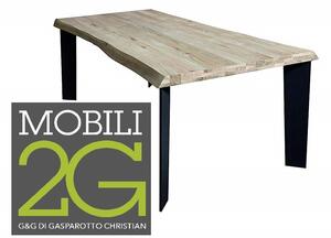 Tavolo massello nodo aperto 160x90 sp. 4 cm fisso (792)