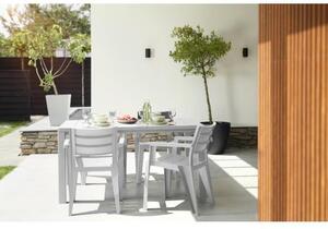 Tavolo da giardino Julie ALLIBERT struttura e superficie in resina bianco per 6 persone 147x90cm