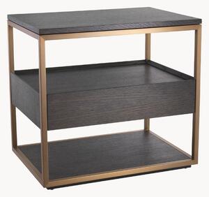 Comodino in metallo e legno con cassetto Parker
